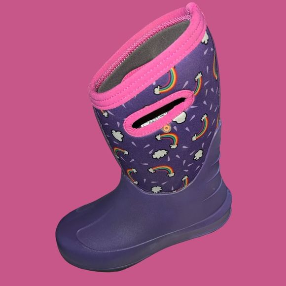 Bogs Neo Classic Purple Rainbow Pull On Winter Snow Boots Little Kid Size 2 - Picture 1 of 6